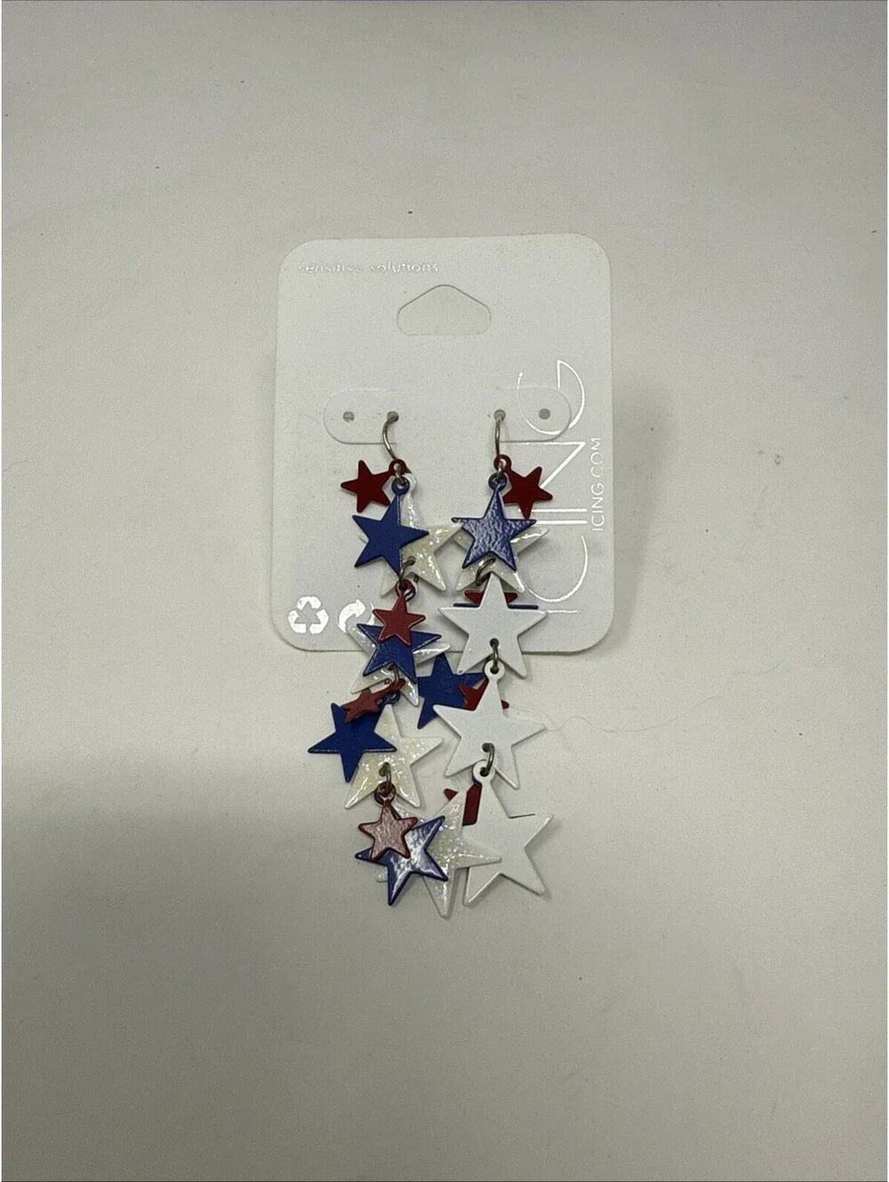 Red White And Blue Star Earrings